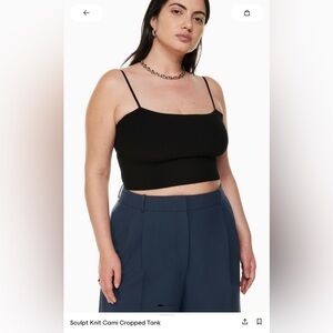 Aritzia Babaton Sculpt Knit Cami Cropped Tank in Black